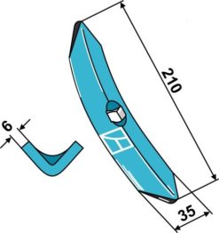 Harvspiss 210x35x6 mm Til Väderstad Front Tiller