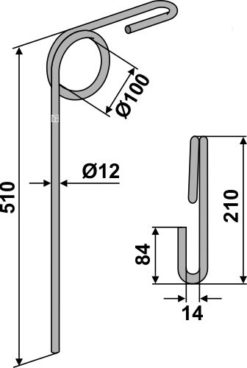 Etterharvtind Ø12 L 510 mm