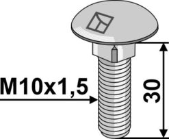 Låseskrue M10x1,5x30 8.8 u/mutter