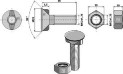 Plogbolt M12x1,25x29 12.9 mutter DIN 934-8