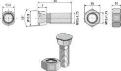 Plogbolt M12x1,75x34 12.9 mutter DIN 934