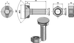 Plogbolt M12x1,75x35 10.9 mutter DIN 934-8