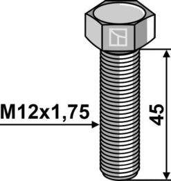 Bolt M12x1,75x45 10.9 u/mutter