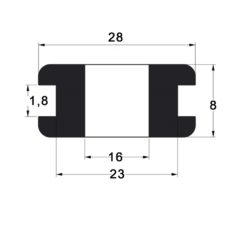 Alternative view of Sort gummigjennomføring ø 16mm- Ø 23mm pris er pr stk