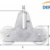 Magnetfeste med liggende festeplate 2 sk Sett med to fester og 88mm magnet | Derax