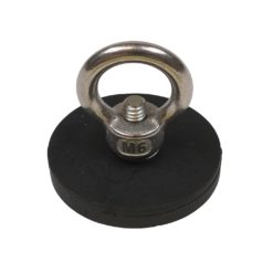 Gummimagnet med øye Ø43mm Magnetstyrke 8,5 kg
