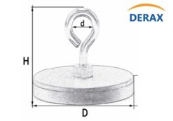 Alternative view of Gummimagnet med øye Ø43mm Magnetstyrke 8,5 kg
