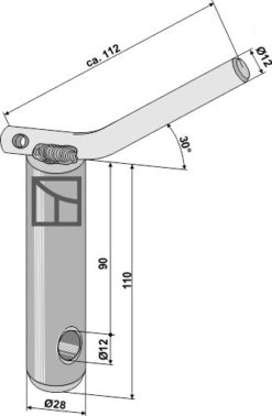 Kat. II Trekkbolt Ø28 L 90 mm