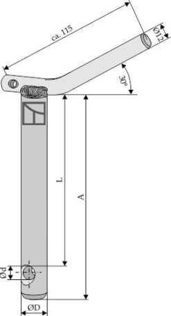 Kat. III Toppstagbolt Ø32 L 129 mm