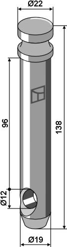 Kat. I Toppstagbolt Ø19 L 138 mm