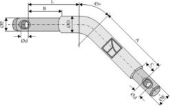 Kat. II-III Redskapsbolt Ø32 buet L 100 mm