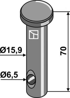 Splittbolt L 70 mm, hull 6,5