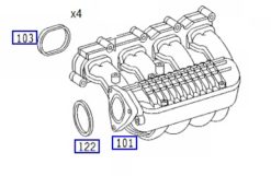 220CDI Mercedes original innsugsmanifold sats