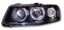 Audi A3 8L klarglass frontlykter med sort reflektor