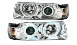 E36 4dr Klarglass frontlykter med Angel Eyes