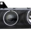 E36 4dr frontlykter med CCFL og sort reflektor