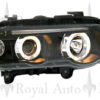 E53 Klarglass frontlykter med angel eyes 00-03 og sort reflektor