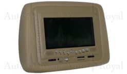 Nakkestøtte med skjerm spill og DVD spiller i beige farge 50% RABATT