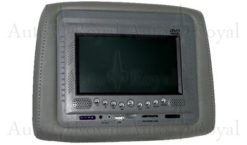 Nakkestøtte med skjerm spill og DVD spiller i grå farge