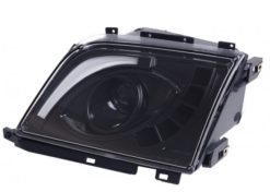 R129 Klarglass sort frontlykter med LED