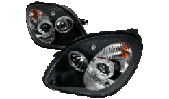 R170 Klarglass frontlykter med sort reflektor og linseoptikk