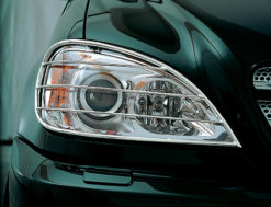 W163 Chrome lister til frontlykter med tverrlinjer