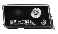 W201 Klarglass frontlykter med linseoptikk sort