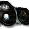Klarglass frontlykter med linse og sort reflektor - Mercedes W208 |