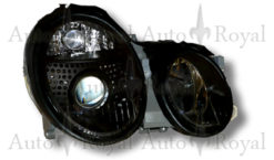 W208 Klarglass frontlykter med linse og sort reflektor