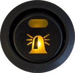 Bryter 12V, varsellys, nattsenk LED-diode symbol, Maks 20 Amp.