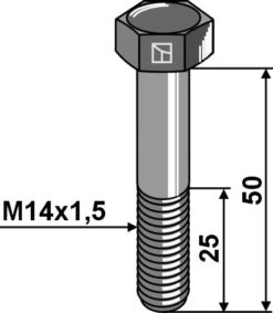 Bolt M14x1,5x50 12.9 L 50 mm