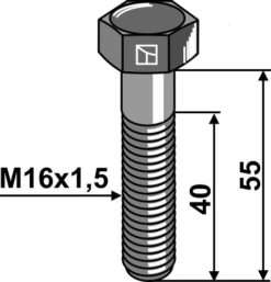 Bolt M16x1,5x55 10.9 L 55 mm