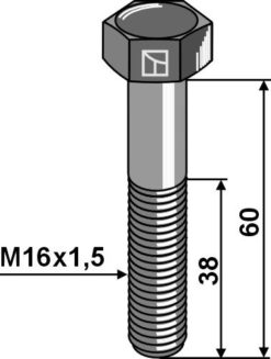 Bolt M16x1,5x60 12.9 L 60 mm
