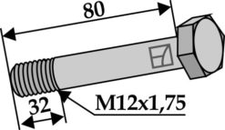 Bolt M12x1,75x80 10.9 m/mutter