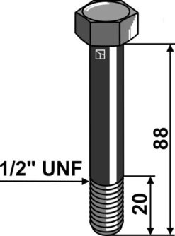 Bolt 1/2''UNF 10.9 u/mutter