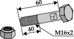 Bolt M16x2x60 10.9 m/mutter