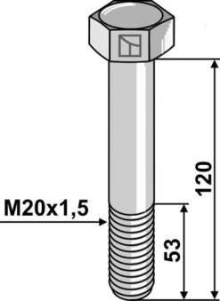 Bolt M20x1,5x120 10.9 L 120 mm