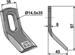 Y-kniv 97x36 mm hull 14,5x35