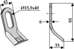 Y-kniv 95x41 mm hull 15,5x40