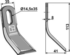 Y-kniv 113x35 mm hull 14,5x35