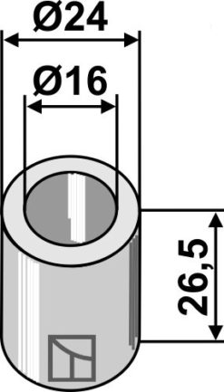 Bøssing 26,5 Ø24/Ø16 hull 16