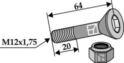 Bolt M12x65 10.9 m/mutter