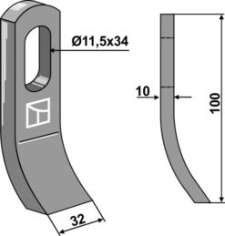 Slagjern 100x32 mm Til Epoke UH46