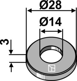 Skive ø28x3xø14 hull 14