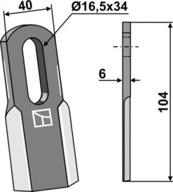 Kniv 104x40 mm Til Ferri MKD Serie 01 / Ferri Serie