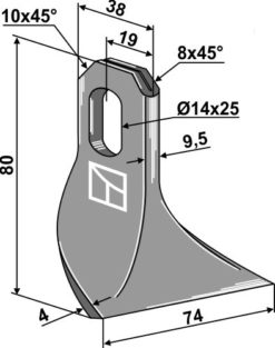 Slagjern 80x38 mm hull 14x25
