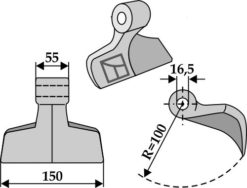 Hammerkniv 150x55 mm hull 16,5