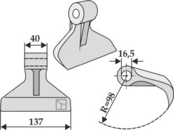 Hammerkniv 137x40 mm til Müthing