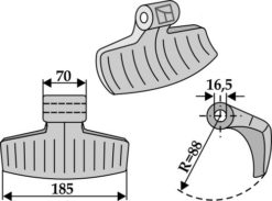 Hammerkniv 185x70 mm hull 16,5