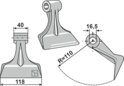 Hammerkniv 118x40 mm Til Del Morino Victor 150